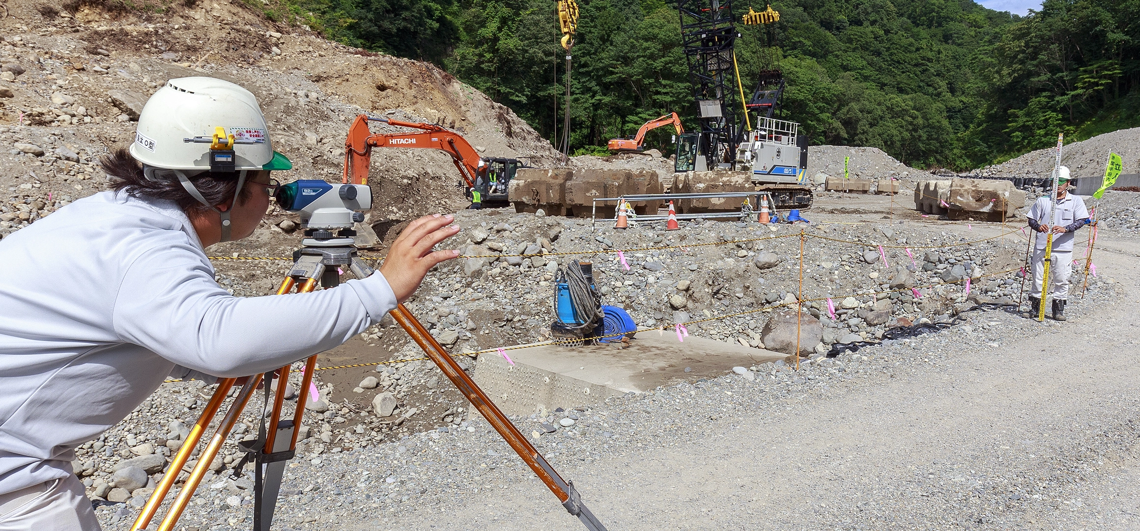 砂防堰堤の現場