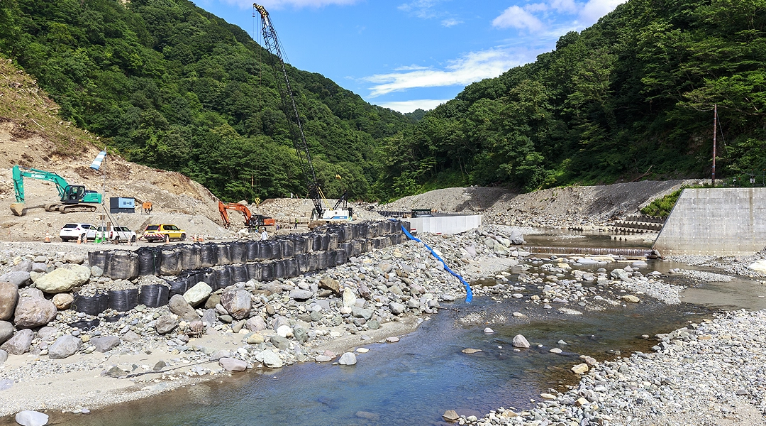 砂防堰堤の現場