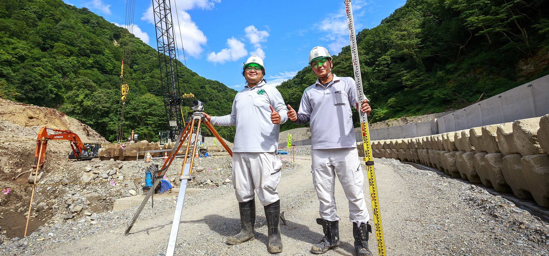 砂防堰堤の現場